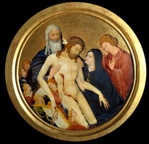 Urunk szánalom, mondta „a nagy kerek Pieta”” Jean Malouelnek (1370-1415 körül) tulajdonított festmény 1400 V. 0,64 m. alkotó: Jean Malouel or Maelwael