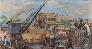 Le Travail: Simon-Bolivar sugárúti fiúiskola előcsarnokának vázlata.