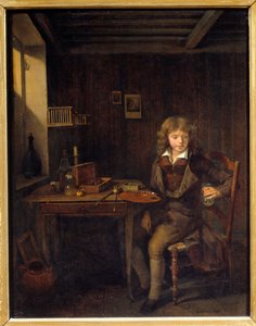 Egy fiatal diák mestere színeit készíti elő Jean Michel Grobon festménye (1770-1853) 19. századi Lyon, Musee des Beaux Arts