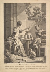 Kártyavár. alkotó: Jean-Michel Liotard