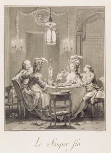 A finom vacsora, 1781, metszet: I.S. Helman (1743-1809) alkotó: Jean Michel the Younger Moreau