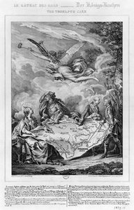 A Troelfth torta, Lengyelország első felosztása 1772. szeptember 26-án, metszett Noel Le Mire (1724-1800) (litho) (bw fotó)