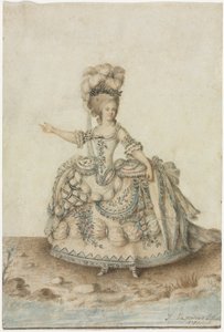 Jelmeztanulmány operaénekesnő számára alkotó: Jean Michel the Younger Moreau