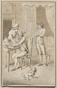 Három figura egy kutyával alkotó: Jean Michel the Younger Moreau
