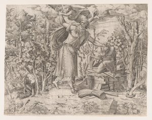 Ábrahám feláldozza Izsákot, 1535-55. alkotó: Jean Mignon