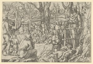 Szent János prédikál a sivatagban, 1535-55. alkotó: Jean Mignon