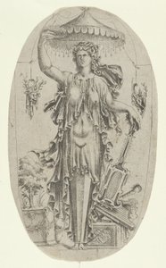 Hangszeres nő alakjában kifejezés, 1535-55. alkotó: Jean Mignon