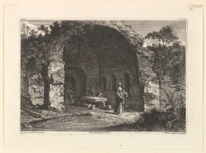 La Caffarella vagy Grotte dEgerie. alkotó: Jean Morin