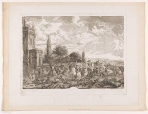 Induló vadásztársaság egy házért Partie de Chasse pour le Vol Nyomatok Philips Wouwerman festményei után (sorozat címe) Ph.pe Wouwermans Hollandois életművei (sorozat címe)