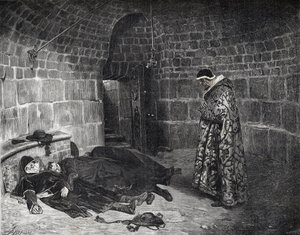 VI. Urbán pápa bosszúja (1318-1389) - VI. Urbán pápa bosszúja (saját bíborosait megkínozza és eltűnteti) - Laurens metszet
