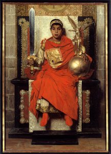 Az Alsó Birodalom: Flavius Honorius (384-423). A Nyugat első császárának (395-423) festménye, gyermek. Jean Paul Laurens festménye (1838-1921)