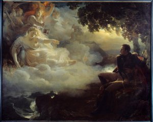 Franciaország állam allegóriája Bonaparte Napóleon (1769-1821) visszatérése előtt az egyiptomi hadjáratból (expedícióból) (1798-1801) Jean Pierre Franque (1774-1860) festménye 19. század V. 2,61 x 3,26 m