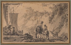 Alakok egy tájban alkotó: Jean Pierre Louis Laurent Houël