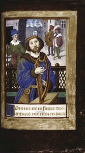 Dávid király hárfán játszik a Lettres bâtardesből, kb. 1490-1510