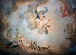 Marie Antoinettes játszószoba mennyezete, Chateau de Fontainebleau, 1763-1811.