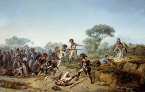 A bosszúháború Charles de bois-hardy lovag (faálló, boishardy) meg akarja menteni szeretőjét (1795). Jean Soreuil festménye (1824-1871) alkotó: Jean Soreuil
