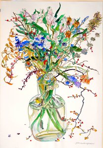 Alstroemeria, Statice, Őszinteség Körömvirág, Száraz levelek, Bogyók