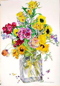 Napraforgók, Godetia, Alstroemeria, Ranunculus