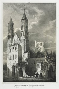 A Jumièges-i apátság romjai. alkotó: Jean Truchot