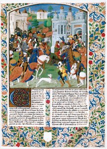 Chronique de la Bouquechardiere, Jean de Courcy, seigneur de Bourg-Achard által összeállított világtörténelem (pergamen) alkotó: Jean de Courcy