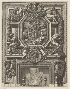 Kémény bakkanállal a köpeny fölött a „Grandes Cheminée”-től, kb. 1644-66. alkotó: Jean le Pautre