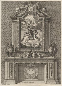 Kémény XIV. Lajos festményével a köpeny fölött, a „Grandes Cheminée”-től, kb. 1644-66.