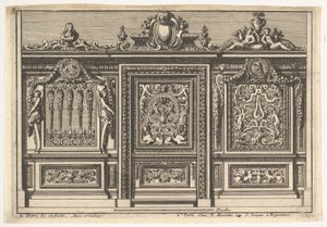 Tervezés egy kórus képernyőhöz két változattal, innen: Clôtures de chapelles, 17. század. alkotó: Jean le Pautre