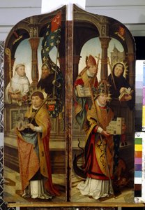 Saint Trond és Saint Guillaume. Egy triptichon szilárd panelei (Saint Trudo és Saint Guillaume. A triptichon két oldalsó táblája). Jean (Jehan) Bellegambe (Belgamb, Belgand) festménye (1470-1534), olaj, vászon