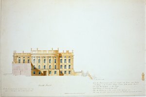 Tervezés az északi magassághoz, Chatsworth House (akvarell papíron)