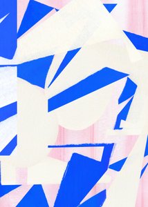 Merész kék és rózsaszín formák alkotó: Jenja Braun