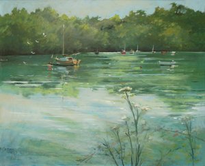 Salcombe Batson Creek (olaj, vászon) alkotó: Jennifer Wright
