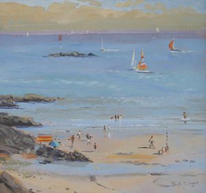 Salcombe Millbay Morning (olaj, vászon) alkotó: Jennifer Wright