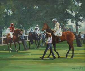 The Paddock, Windsor Races (olaj, vászon) alkotó: Jennifer Wright