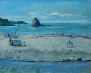 Thurlestone Rock, Devon. olaj, vászon, 2016 alkotó: Jennifer Wright