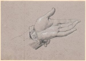 Egy bal kéz tanulmányozása, hatodik Frederik koronahercegként készült teljes alakos portréjában 1786-ból Amalienborgban alkotó: Jens Juel