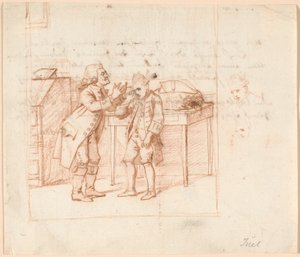 Illusztráció vázlat P.A. Heiberg "De Vonner og de Vanner" című darabja alkotó: Jens Juel
