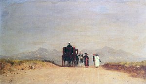 Utazók megállása a római Campagna-ban, 1868 körül