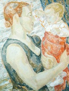 Anya és gyermeke, 1932 körül (olaj, gesso tábla)