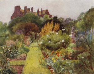 Physicke Garden, Chelsea, kilátás a kertre (színes litho)