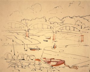 Illusztráció a "The Book of Bridges"-hez, 1911 körül (akvarell és tus papíron)