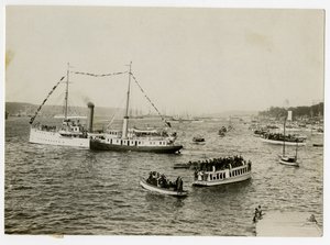 Tengerészeti felvonulás, szeptember 25. Általános kilátás Grant sírjára alkotó: Jessie Tarbox Beals
