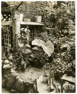 A medence teraszán George és Mary Stonehill otthona, Greenwich Village, New York, USA, 1936-37 körül (zselatin ezüst fotó) alkotó: Jessie Tarbox Beals