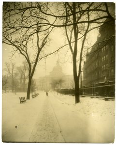 State House in Storm, Boston, USA, 1902-1910 körül (zselatin ezüst fotó) alkotó: Jessie Tarbox Beals