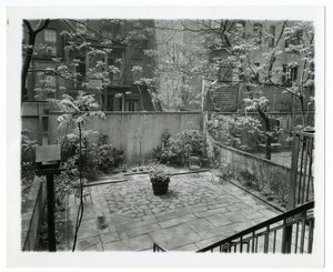 hátsó terasz madárházzal, New York, USA, 1905-40 körül (zselatin ezüst fotó) alkotó: Jessie Tarbox Beals