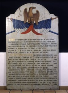 Felirat a fára: Zsidó imádság franciául Napóleon császárért III. 19. századi Elzász alkotó: Jewish School