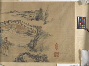 Gyülekező a Lanting Orchid Pavilonnál (tinta és szín a szaténon) alkotó: Jiuru Chen