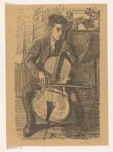 George Bacot csellón játszik alkotó: Jo Koster (signed by artist)
