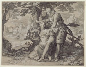 Fiatal nő, akinek egy úriember segít alkotó: Joachim Anthonisz. Wtewael
