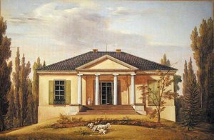 Tájház, 1829 (olaj, papír, kartonra fektetve)