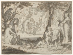 Krisztus keresztsége alkotó: Joachim Wtewael or Utewael